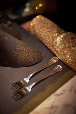 Bio Dunicel® Tête-à-Tête-Tischläufer 0,4 x 24 m Sparkly Black