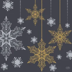 Bio Dunisoft® Serviette 40 x 40 cm Snowstars Black