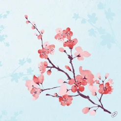 Bio Dunisoft® Serviette 40 x 40 cm Cherry Breeze Blue