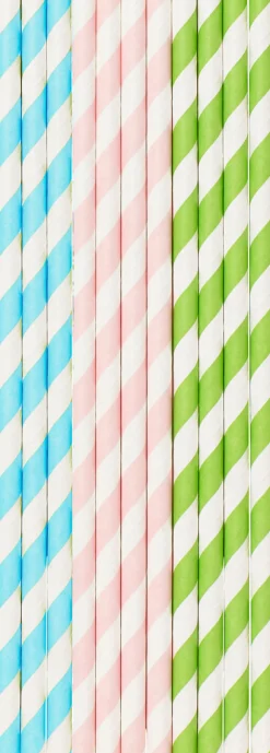 Bio Papier-Trinkhalme 20 cm x Ø 6 mm Pastels