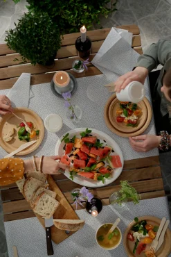 Bio Servierteller, Bagasse 32 cm Weiß