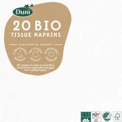 Bio Tissue-Serviette 24 x 24 cm Weiß 3-lagig