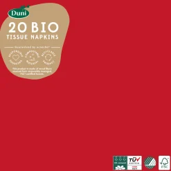 Bio Tissue-Serviette 33 x 33 cm Rot 3-lagig