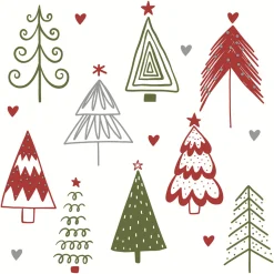 Bio Tissue-Serviette 33 x 33 cm Fun trees Red 3-lagig