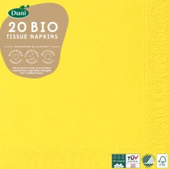 Bio Tissue-Serviette 40 x 40 cm Gelb 3-lagig