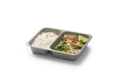 CPET-Schale 225 x 175 x 43 mm Grau 2-Teilung
