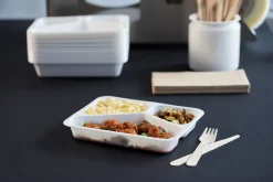 CPET-Schale 225 x 175 x 43 mm Weiß 3-Teilung