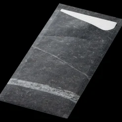 Duni Sacchetto®, Serviettentaschen, Tissue 8,5 x 19 cm MARBLE BLACK