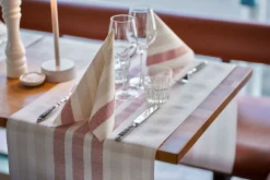 Dunicel® Tête-à-Tête-Tischläufer 0,4 x 24 m Rigato Bordeaux