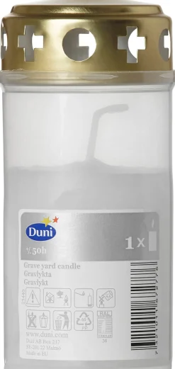 Grablicht mit Deckel 140 x Ø 70 mm 50 Std. Weiß