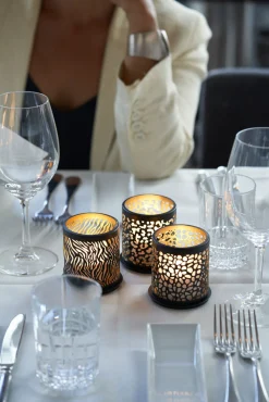 Kerzenhalter Safari Leopard 75 x Ø 75 mm Schwarz