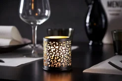 Kerzenhalter Safari Leopard 75 x Ø 75 mm Schwarz