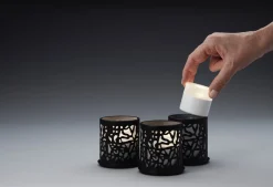 Kerzenhalter Twine 75 x Ø 75 mm Schwarz