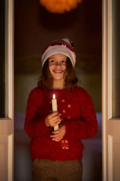 LED Antique Candle, 2xAAA batterien 245 x Ø 22 mm Beige