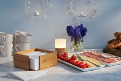 LED -Kerzenhalter Bright Bambus 105 x Ø 75 mm Weiß