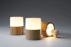 LED -Kerzenhalter Bright Bambus 105 x Ø 75 mm Weiß