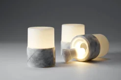 LED -Kerzenhalter Bright Onyx 105 x Ø 75 mm Granite Grey