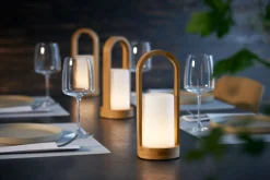 LED -Kerzenhalter Easy Bambus 240 x Ø 100 mm Weiß