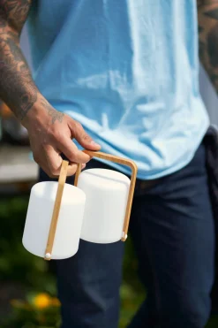 LED -Kerzenhalter Sibling Bambus 148 x Ø 108 mm Weiß