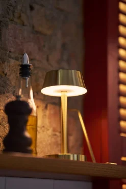 LED Lamp Cordless Nour Midi 20 x Ø 10 cm 14 Std. Gold