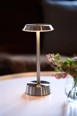 LED Lampe kabellos Nour 26,3 x Ø 11,9 cm 14 Std. Silber