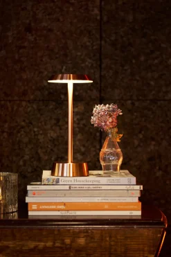 LED Lampe kabellos Nour 26,3 x Ø 11,9 cm 14 Std. Roségold