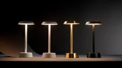 LED Lampe kabellos Nour 26,3 x Ø 11,9 cm 14 Std. Roségold