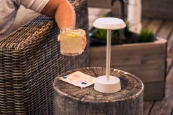 LED Lampe kabellos Nour 26,3 x Ø 11,9 cm 14 Std. Sand