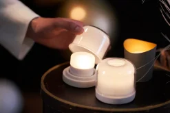 LED Mini Lamp, wiederaufladbar, 3er Set 48 x Ø 50 mm 13 Std. Weiß