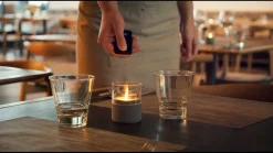 LED Set Moving Flame, wiederaufladbar, Warm White, 10 Stück 38 x Ø 36 mm 25 Std. Weiß