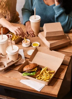 Menübox Burger 700 ml Braun ungeteilt