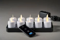 Moving Flame, wiederaufladbar, Warm White, 5 Stück, Ersatzteil 38 x Ø 36 mm 25 Std. Weiß