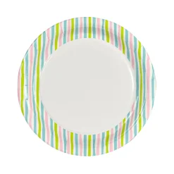 Pappteller Ø 22 cm Stripes Multi
