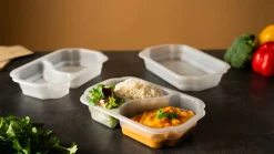 PP Schale Take-Away 250 x 159 x 45 mm Transparent 2-Teilung