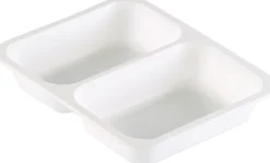 PP-Schale Caterline 227 x 178 x 40 mm Weiß 2-Teilung