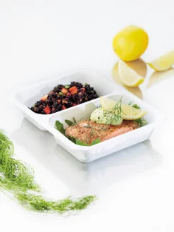 PP-Schale Caterline 227 x 178 x 40 mm Weiß 2-Teilung