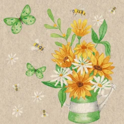 Recycling-Tissue Serviette 33 x 33 cm Bees and blossoms 2-lagig