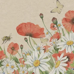 Recycling-Tissue Serviette 33 x 33 cm Floral Poppies 2-lagig