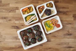 Schale Faser 227 x 178 x 45 mm Natürlich 2-Teilung