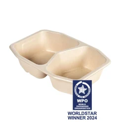 Schale HMR 215 x 148 x 50 mm Braun 2-Teilung