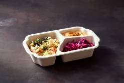 Schale Take-away 250 x 159 x 48 mm Braun 3-Teilung