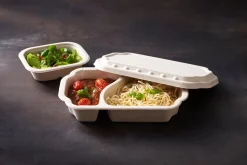 Schale Take-away 250 x 159 x 45 mm Braun 2-Teilung