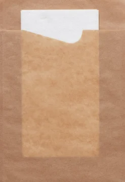 Snack Sacchetto mit weißer 2-lg. Serviette 143 x 210 mm Braun