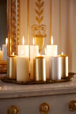 Stumpenkerze matt 150 x Ø 70 mm 50 Std. Silber