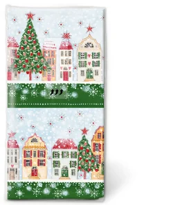 Taschentücher 21,5 x 22 cm Christmas Town