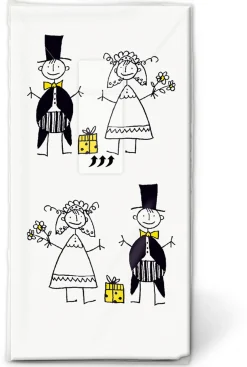 Taschentücher 21,5 x 22 cm Just Married