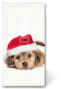 Taschentücher 21,5 x 22 cm Sweet Santa Dog