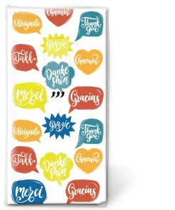 Taschentücher 21,5 x 22 cm Thank you