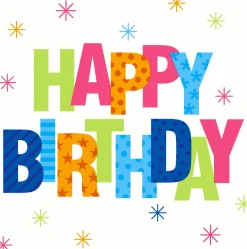 Tissue-Serviette 33 x 33 cm Birthday Stars 3-lagig