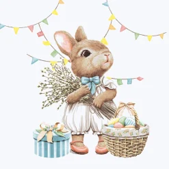 Tissue-Serviette 24 x 24 cm Bunny Joy 3-lagig